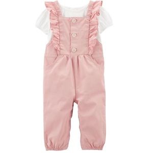 Baby 2-Piece Tee & Twill Overall Set